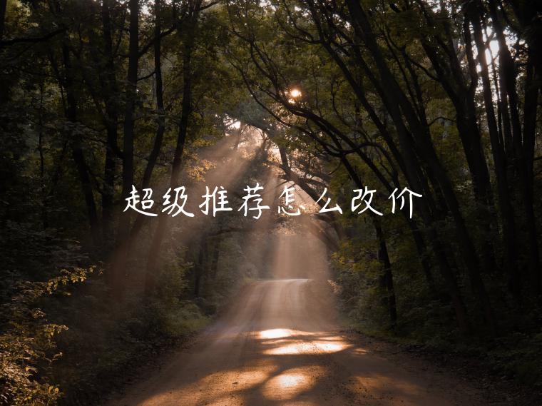 超級推薦怎么改價(jià)